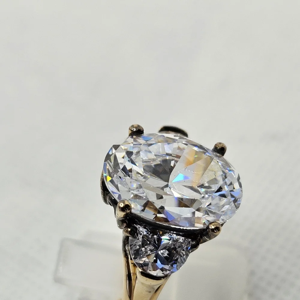 Victoria Wieck Vintage Real Quartz Ring Gold Vermeil Size 8! RARE - Picture 8 of 11